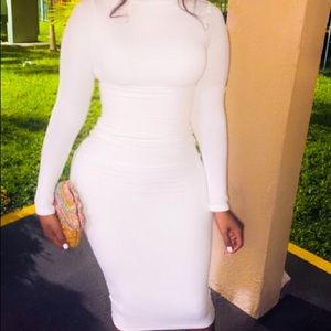 Tight, Long ankle length Off white dress